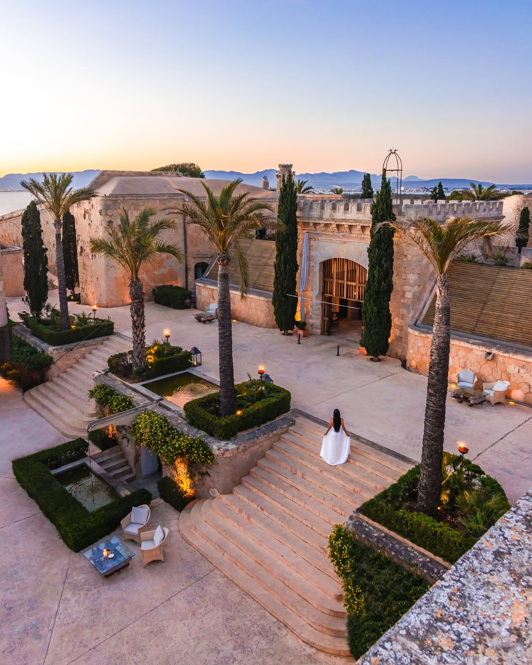 Stunning historic fortress wedding venue overlooking the sea at Cap Rocat Mallorca.