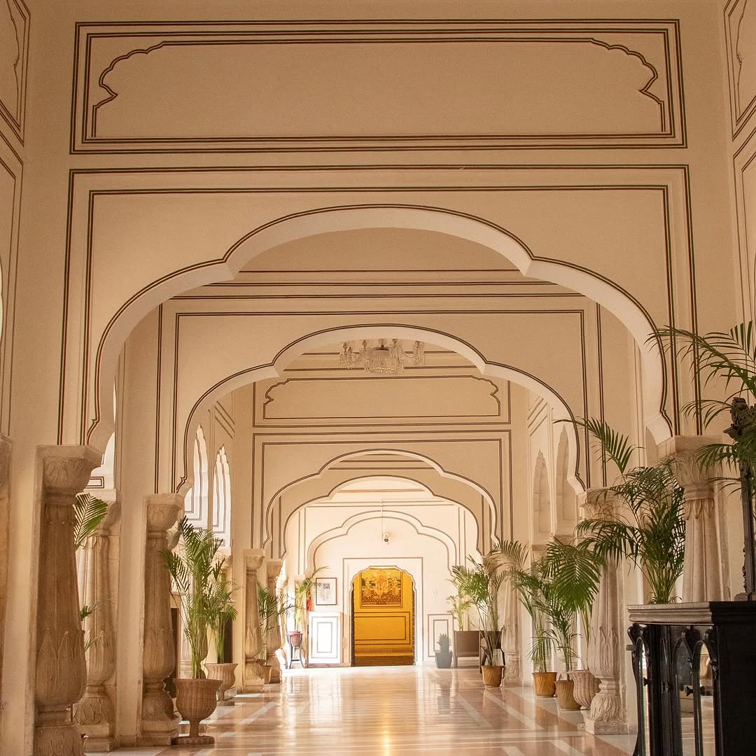 Elegant hallway inside City Palace, one of the most iconic Udaipur wedding venues known for its regal architecture and heritage charm.